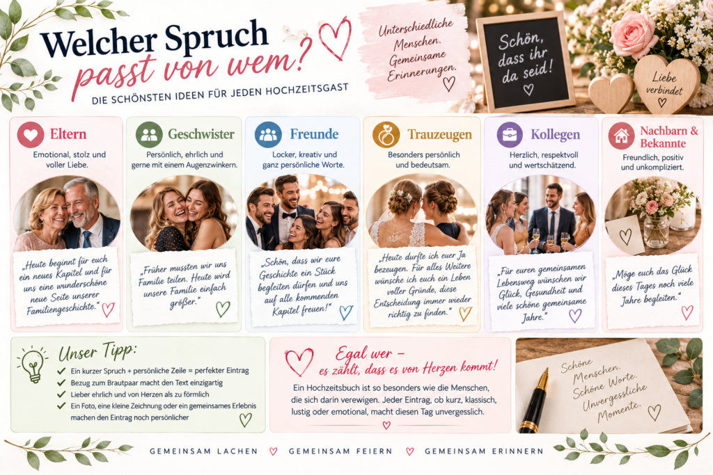 Hochzeitssprueche für jeden Gast
